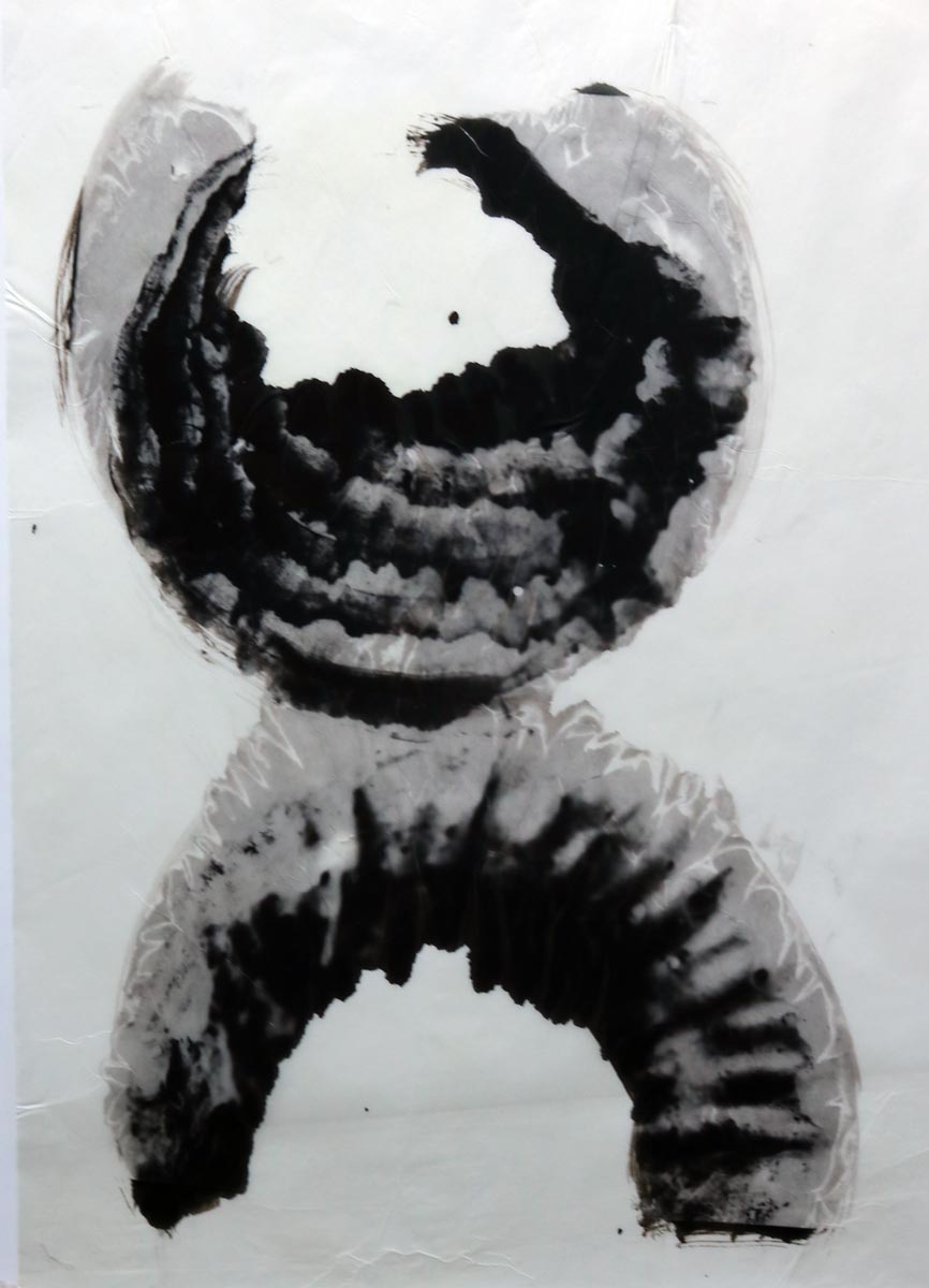 palladium print - shell imagery based on scallop shells found in Maine by Alice Garik