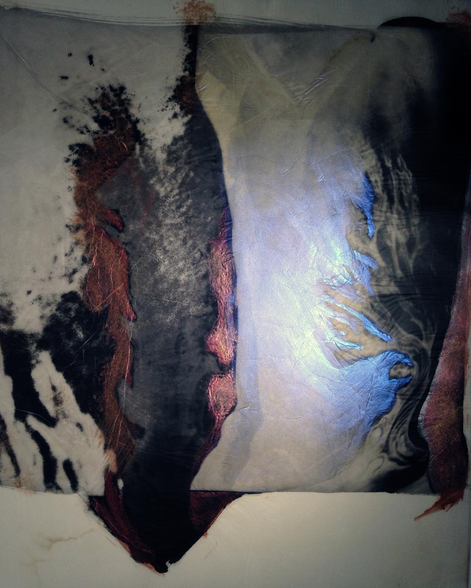 palladium print - abstract image based on tattoo of tree by Alice Garik